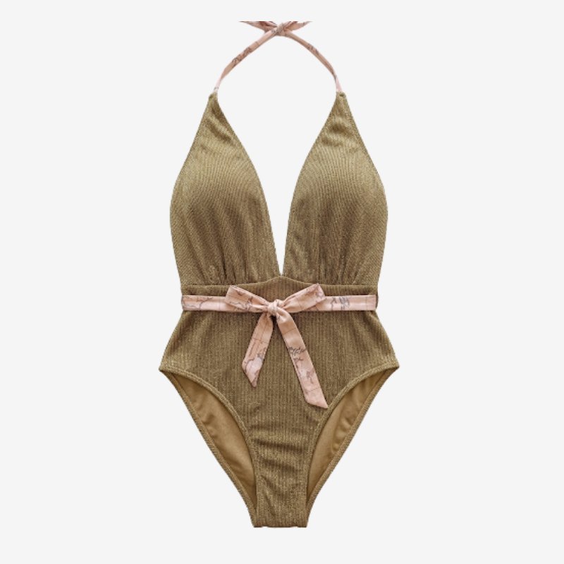 Costume Intero Laminato Oro con Cintura Geo Classic – 1ª Classe